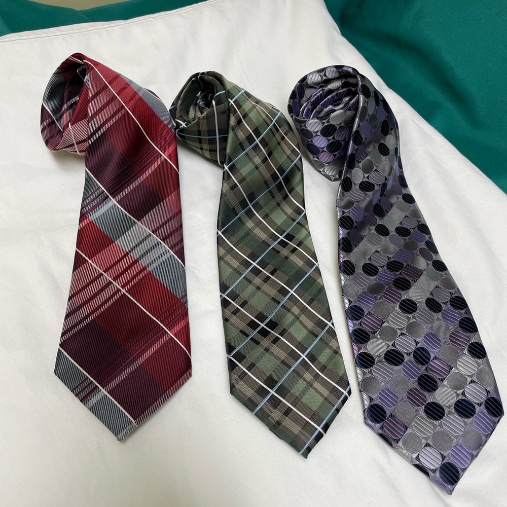 Alexander Julian Men's Tie Set - Burgundy, Olive, and Charcoal Grey